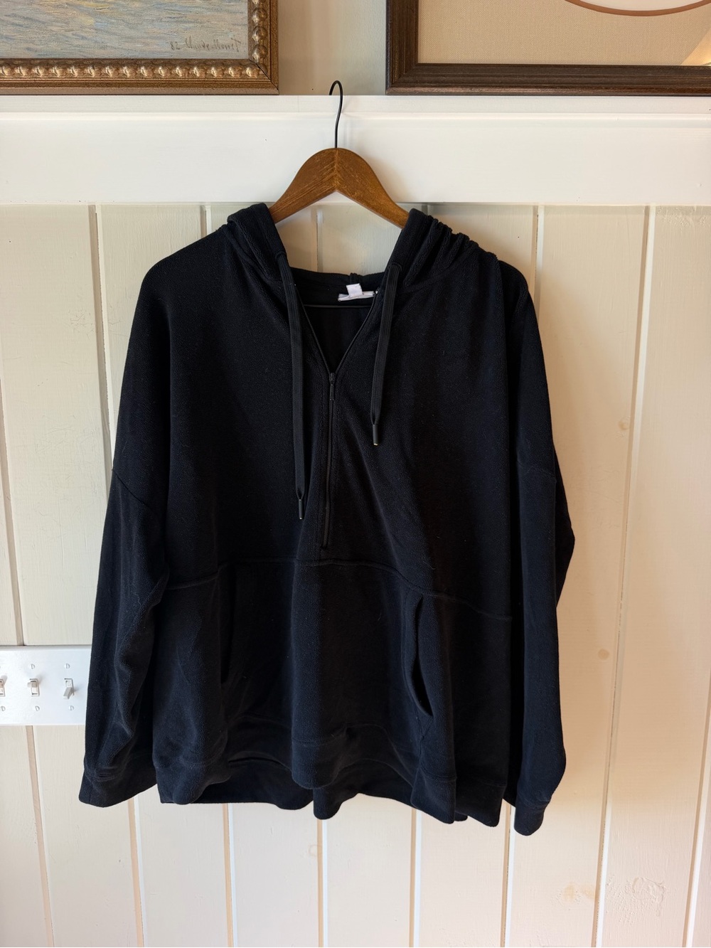 J. Jill Fit Black 1/2 Zip Fleece Hoodie, Size 3X